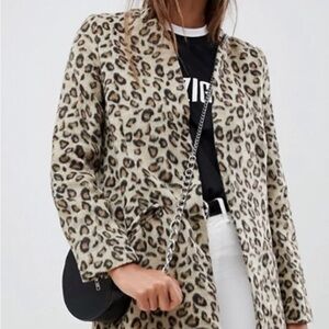 Missguided formal tailored coat in leopard